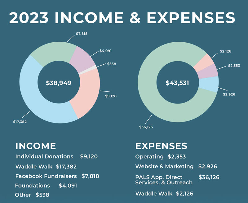 PALS 2023 Income & Expenses Chart